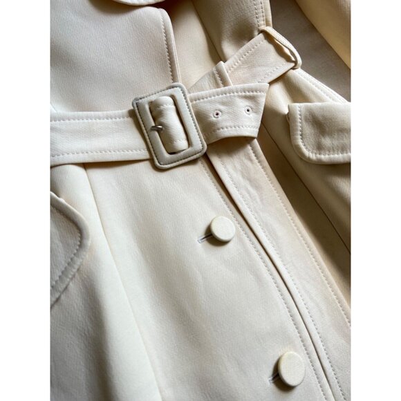 SOLD Auth Vintage Christian Dior Yellow Silk Belted Structured Coat Size XS - Picture 13 of 16